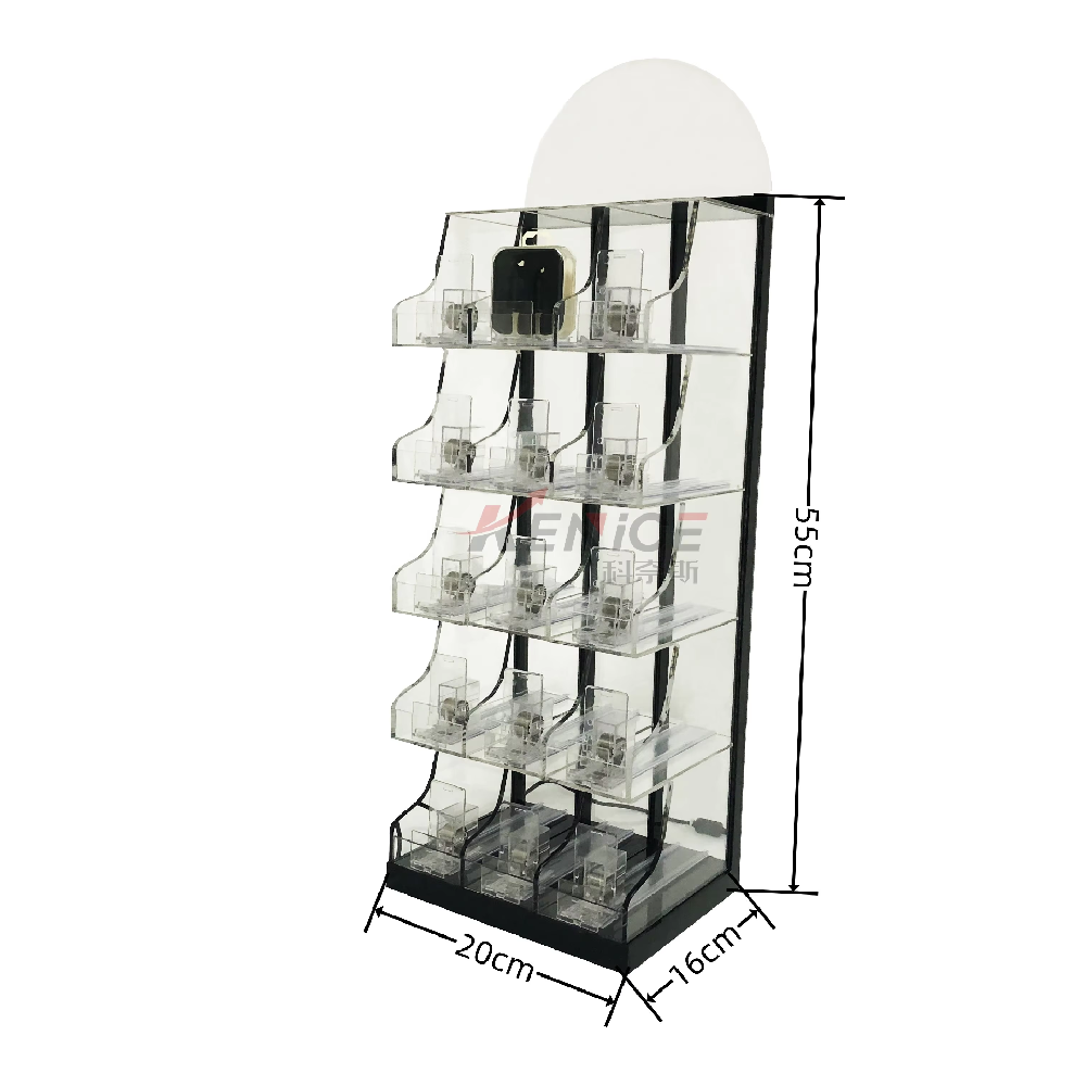 发光台面式香烟展示架（LED照明亚克力款 带推件 适用于吸烟区/化妆品店/香水店）