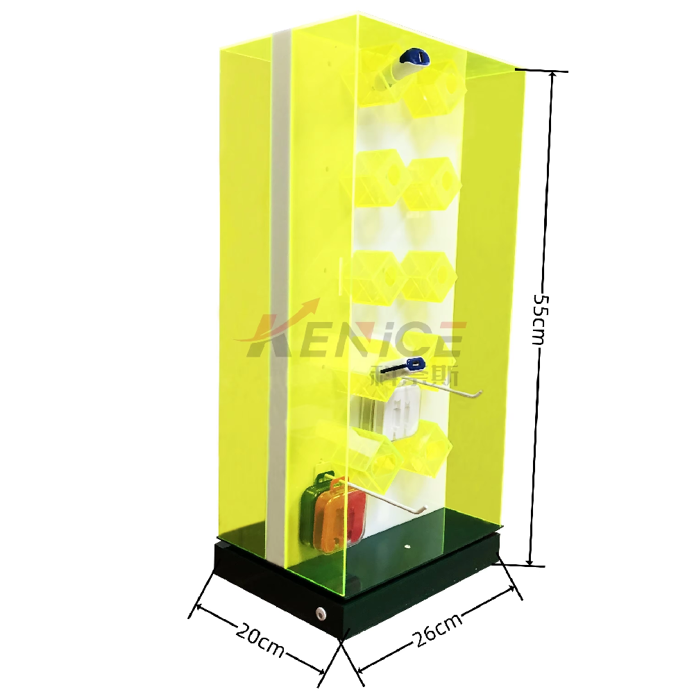 批发带锁耳机塑料展示架（含USB线收纳盒 亚克力智能手机配件展示架）