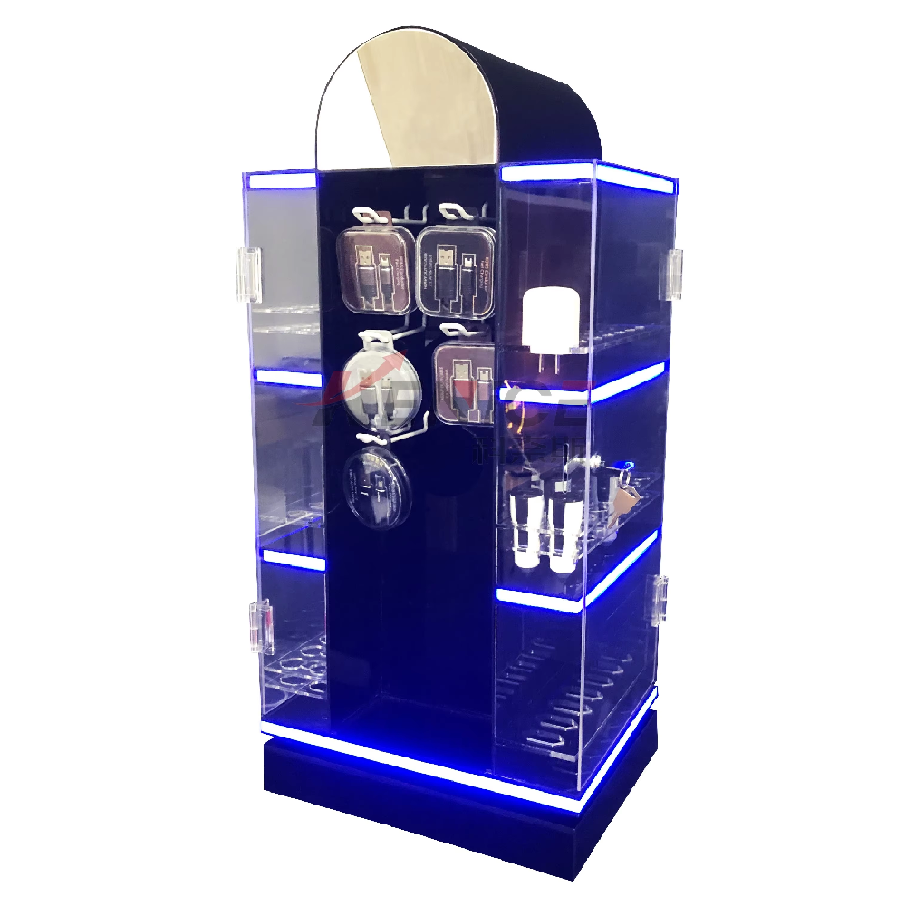 批发LED亚克力手机配件台面展示架（手机充电器专用展示架）